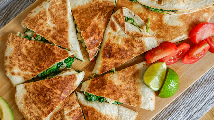 Quesedilla's met spinazie en kip 1200 x 630