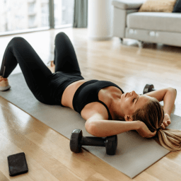Binnen fit blijven workout woonkamer