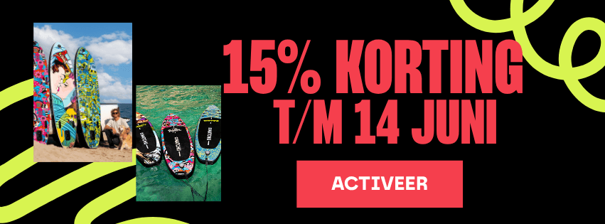 SUPSUPSUP — 15% korting op alle SUP boards met code SUPSUPSUP