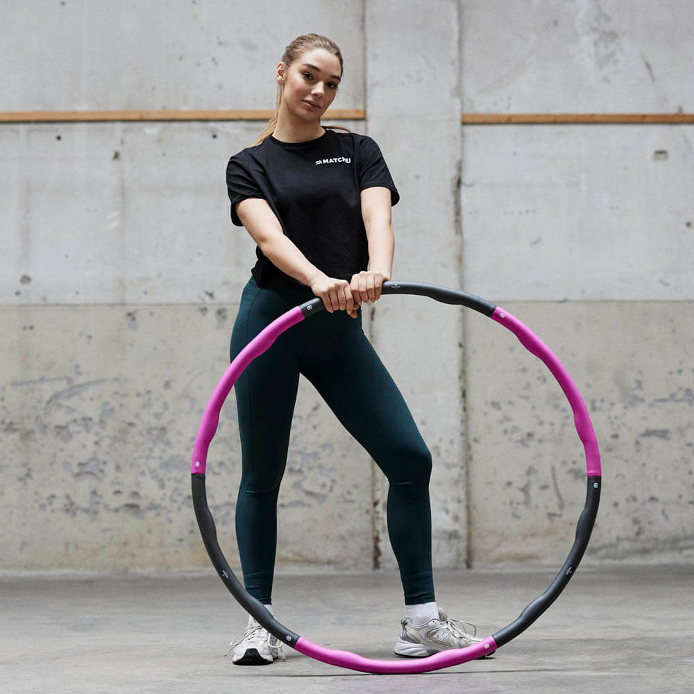 fitness hoelahoep roze 1,5 kg isabelle pose 2 spinnerij