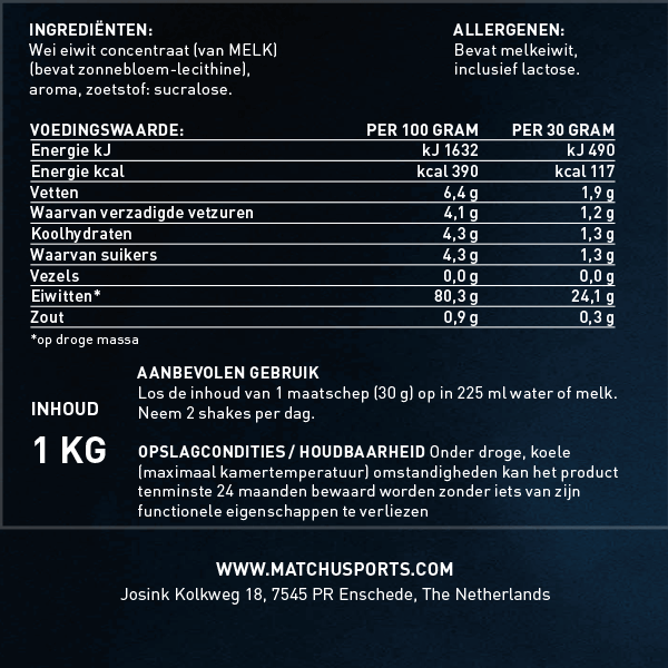eiwitshake vanille etiket