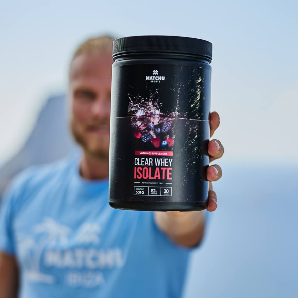 Koen Verweij met clear whey forrest fruit van Matchu Sports