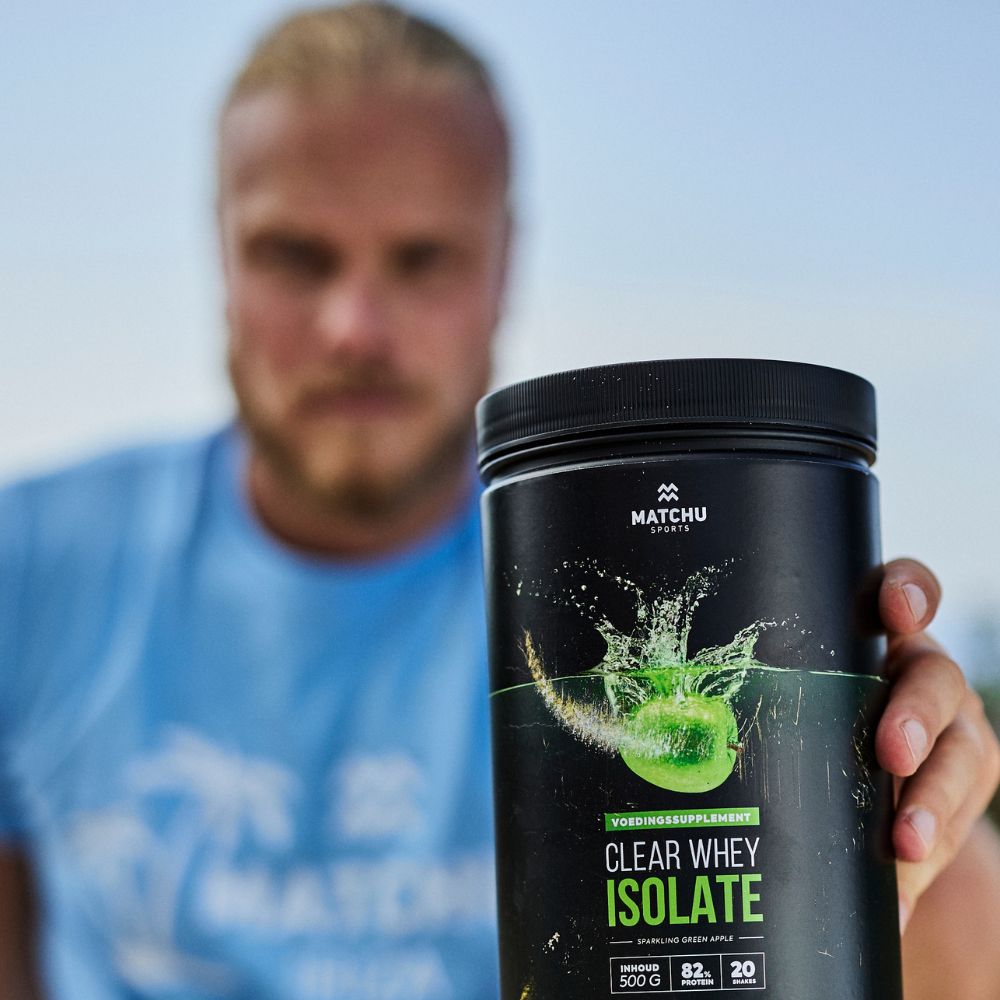 Koen Verweij met clear whey apple van Matchu Sports